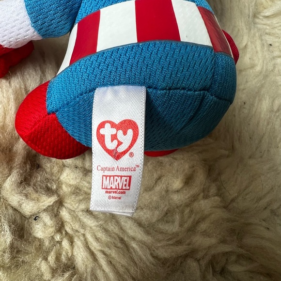 TY Marvel Captain America 6 inch Beanie Baby - Picture 8 of 8